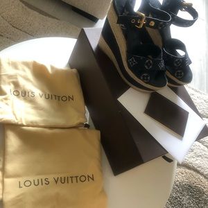 Louis Vuitton Denim Wedges